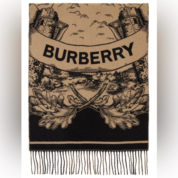 BURBERRY LONDON Large Check EKD Cashmere Reversible Fringed Edge Scarf Wrap - Picture 2 of 5